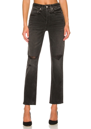 GRLFRND Karolina Rise Straight Crop Jeans in Black. Size 29. Also in 24.