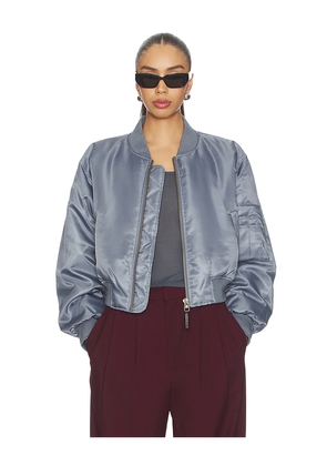 ANINE BING Cropped Leon Bomber in Slate. Size XS. Also in S, M, L.