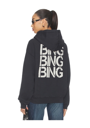 ANINE BING Harvey Stencil Hoodie in Black. Size XXS. Also in XS, S, M, L, XL.