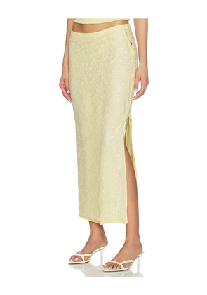 Bubish Hazel Sequin Lace Skirt in Lemon. Size XS. Also in S, M, XL.