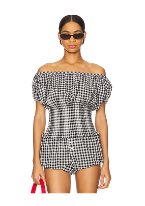 Frankies Bikinis Cider Blouse in Black. Size M. Also in XS, S, L, XL.