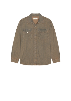 Jeanerica Arno Denim Shirt in Brown. Size S. Also in M.