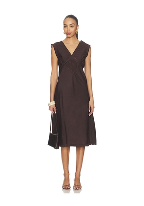 Free People x REVOLVE Me + You Midi Slip Dress in Chocolate. Size S. Also in XS, M, L, XL.