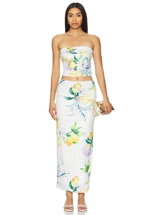 MORE TO COME Kassandra Maxi Skirt Set in White. Size S. Also in L, M, XL, XS, XXS.