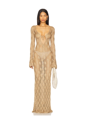 Lovers and Friends Torin Maxi Dress in Tan. Size XS. Also in XXS, S, M, L.