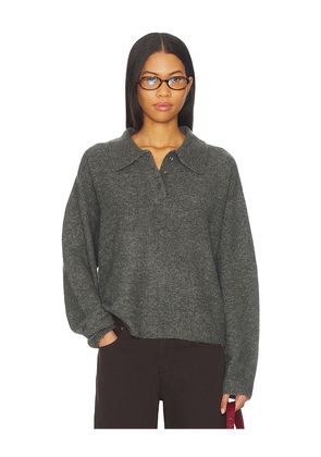 Lovers and Friends Ivy Polo Sweater in Charcoal. Size XS. Also in XXS, S, M, L.