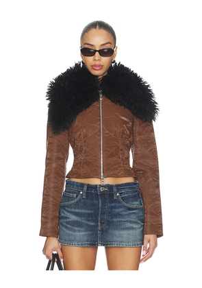 LADO BOKUCHAVA Moriyama Jacket in Brown,Black. Size S. Also in XS, M, L.