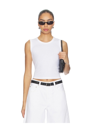 LESET Nando Sleeveless Crew in White. Size XS. Also in S, M, L, XL.