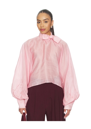LA FUORI Petal Pink Tie-up Top in Pink. Size L. Also in XL.
