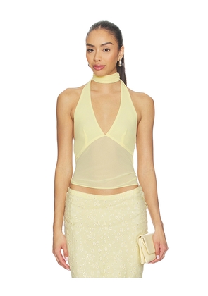 MAJORELLE Riviera Top in Lemon. Size XXS. Also in XS, S, M, L, XL.