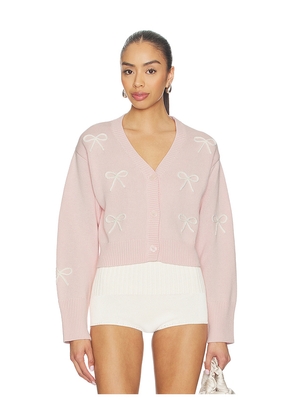 LoveShackFancy Francette Cardigan Top in Pink. Size XXS. Also in XS, S, M, L, XL.