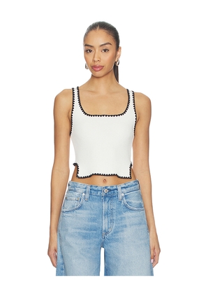 One Teaspoon Knitted Scallop Tank Top in Cream. Size XXS. Also in XS, S, M, L, XL.