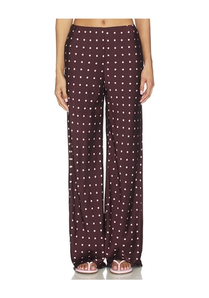 MADISON THE LABEL Giovanna Pant in Chocolate,Pink. Size XS. Also in S, M, L.