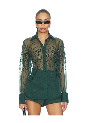 retrofete Aubriella Shirt in Dark Green. Size S. Also in L, M, XS.