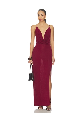 SNDYS Joy Maxi Dress in Burgundy. Size XXS. Also in XS, S, M, L, XL, XXL.