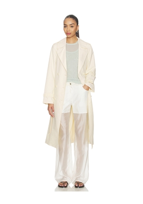 Soia & Kyo Blaire Packable Trench Coat in Cream. Size XXS. Also in XS, S, M, L.