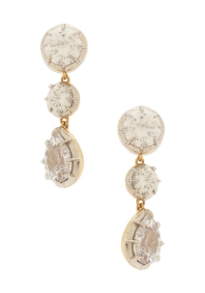 SHASHI Georgian Cut Drop Earring in Metallic Gold.