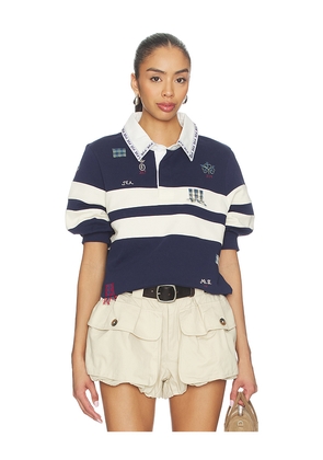 Sea Claira Embroidered Rugby Shirt in Navy. Size XXS. Also in XS, S, M.