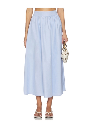 Susana Monaco Poplin Midi Skirt in Baby Blue. Size XS. Also in S, M, L, XL.