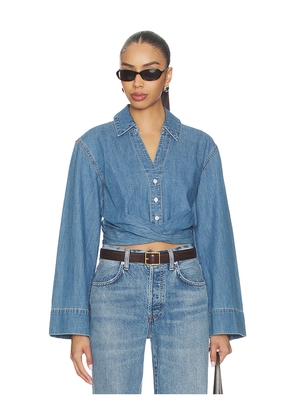 Veronica Beard Timothy Shirt in Blue. Size 00. Also in 0, 2, 4, 6, 8, 10.