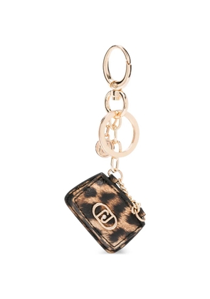 LIU JO LaPuffy animal-print logo keyring - Neutrals