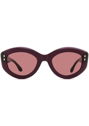 Isabel Marant Eyewear printed oval-frame sunglasses - Red
