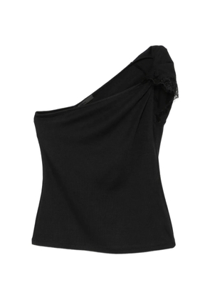 YCH knitted one-shoulder top - Black