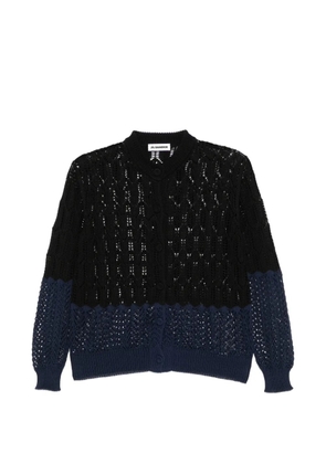 Jil Sander honeycomb button cotton cardigan - Black