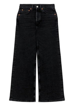 RE/DONE wide-leg cropped jeans - Black