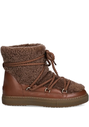 Inuikii Curly shearling round-toe lace-up boots - Brown