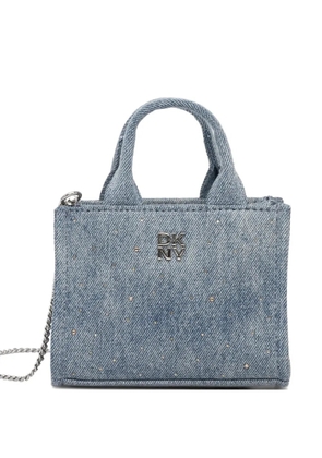DKNY stud-embellished denim tote bag - Blue