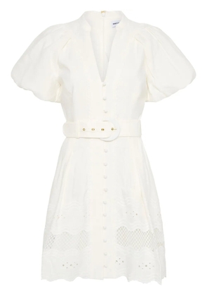 Rebecca Vallance belted lace-embroidery minidress - Neutrals