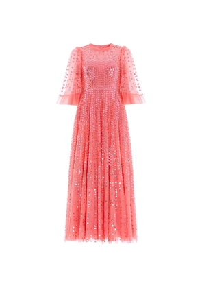 Needle & Thread short-sleeve evening dress - Pink