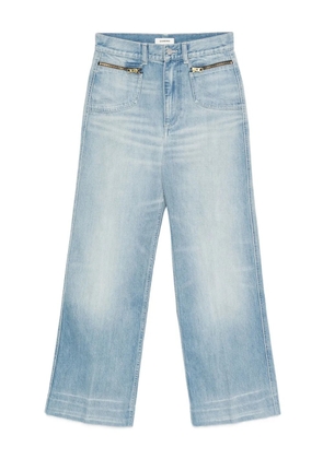 SANDRO zipped high-waisted straight-leg jeans - Blue