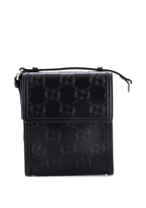 Gucci Pre-Owned Flap GG Embossed Perforated Leather Small crossbody bag - Black