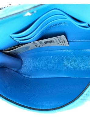 Versace Pre-Owned Virtus Chain Flap Shoulder Bag Quilted Leather Mini crossbody bag - Blue