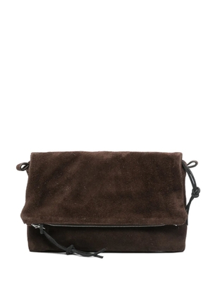 OUR LEGACY Necessity suede zip messenger bag - Brown