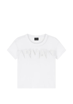 Armani Exchange embossed-logo round-neck T-shirt - White