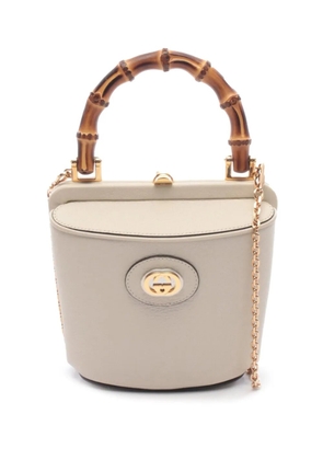 Gucci Pre-Owned 2016-2025 Mini Leather Bamboo Bucket satchel - Brown