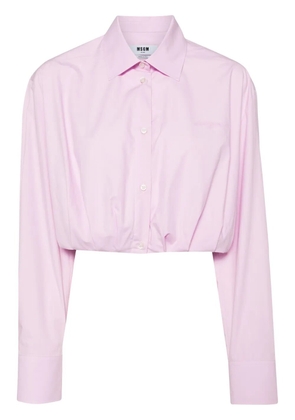 MSGM embroidered cropped shirt - Pink