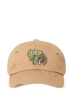 pushBUTTON Crying Girl distressed baseball cap - Neutrals