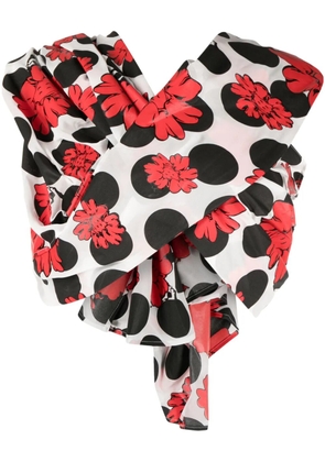 Comme des Garçons TAO x Shun Sudo bow-detail gathered twisted blouse - White