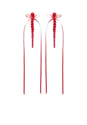 Simone Rocha Bow Ribbon Drip earrings - Red