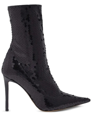 Alexandre Vauthier pointed-toe sequinned boots - Black