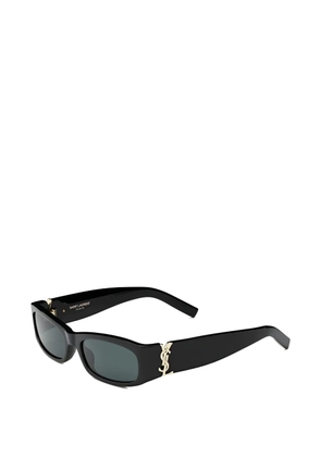 Saint Laurent logo rectangle-frame sunglasses - Black