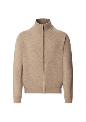 Hackett zip ribbed knit cardigan - Neutrals