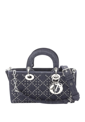 Christian Dior Pre-Owned 2022 Medium Denim Cannage Studded Lady D-Joy satchel - Blue