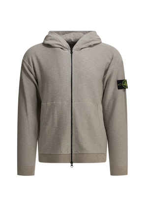 Stone Island logo-patch zip-up hoodie - Neutrals
