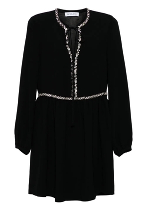 Dice Kayek crystal-embellished long-sleeve minidress - Black