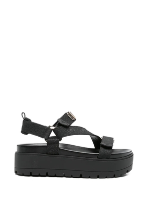 GUESS USA logo-lettering platform sandals - Black